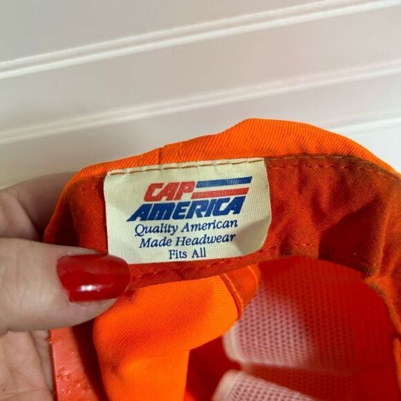 Cabela's Blaze Orange Vintage Cap America Field Worn Hat - Picture 3 of 5